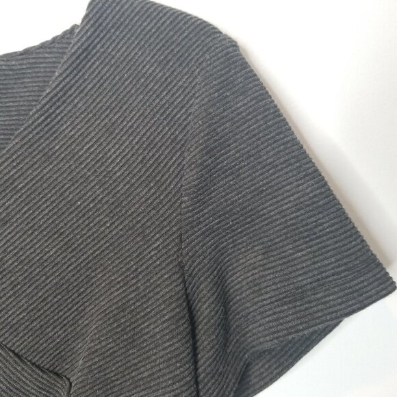 ALYX gray ribbed textured bandage dress V-neck size 12 - Picture 3 of 8